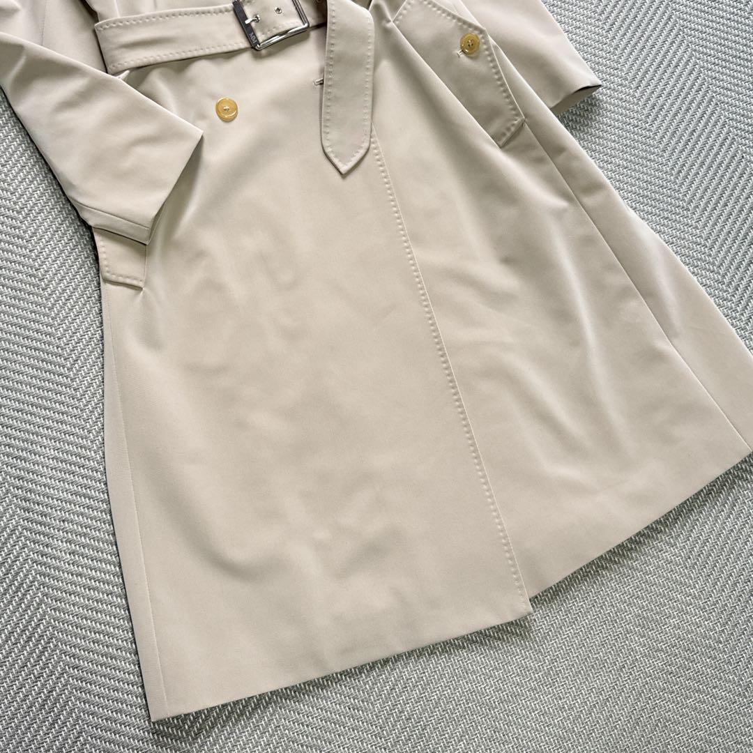 極美品 MaxMara トレンチコート ベルト ベージュ系 表地ストレッチ XL