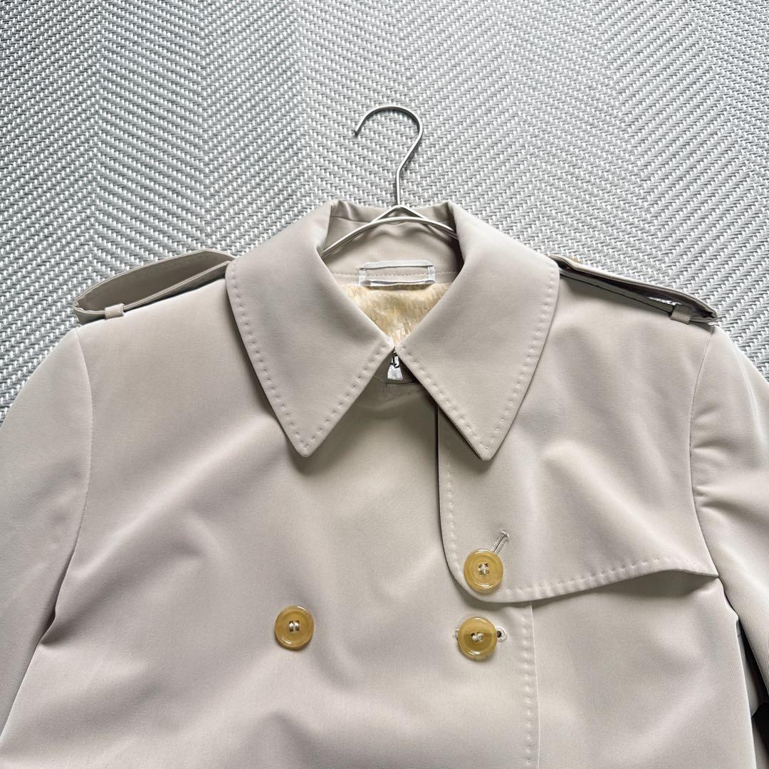 極美品 MaxMara トレンチコート ベルト ベージュ系 表地ストレッチ XL