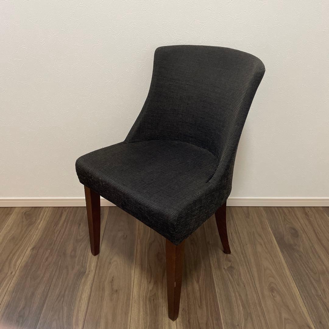 ダイニングチェア ダークグレー 木製脚