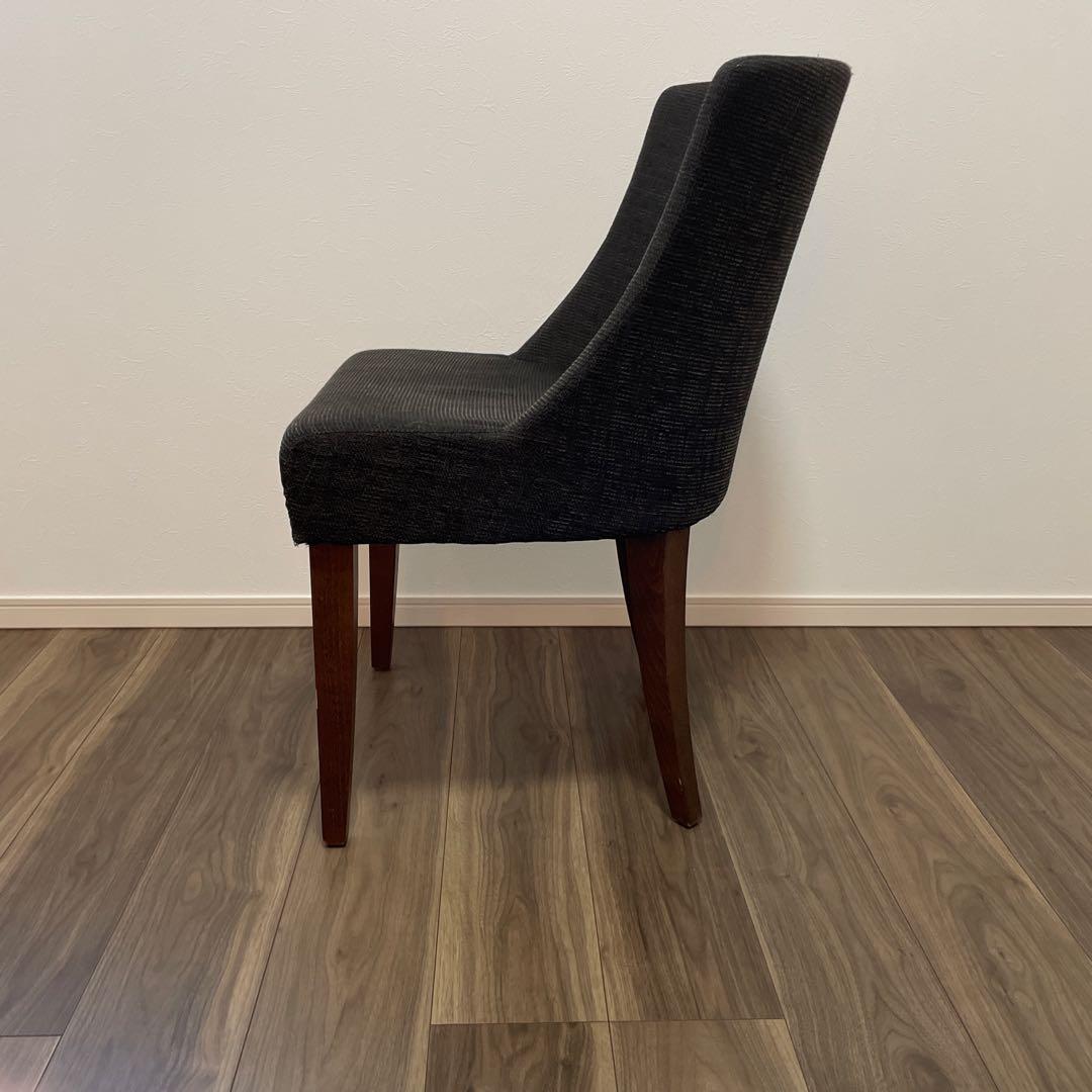 ダイニングチェア ダークグレー 木製脚