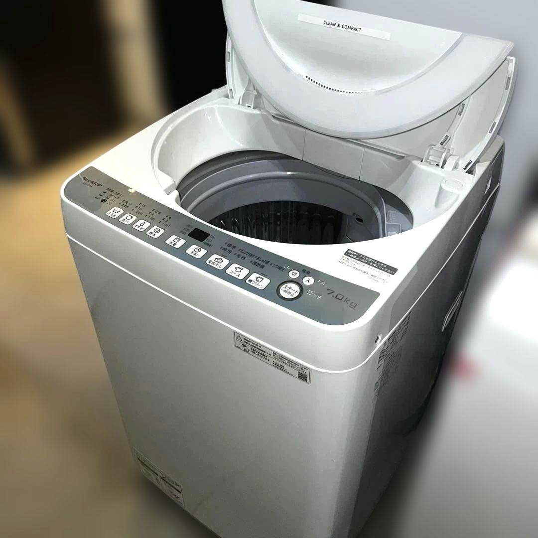 お得/SHARP22年製/7㌔/縦型洗濯機/美品/送料設置無料！