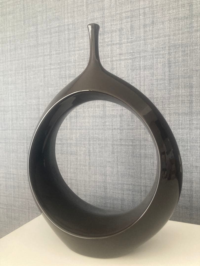 【美品】THE CONRAN SHOPコンランショップ　オブジェ黒フラワーベース