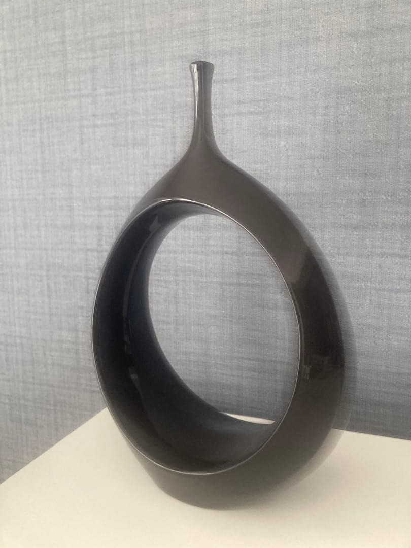 【美品】THE CONRAN SHOPコンランショップ　オブジェ黒フラワーベース