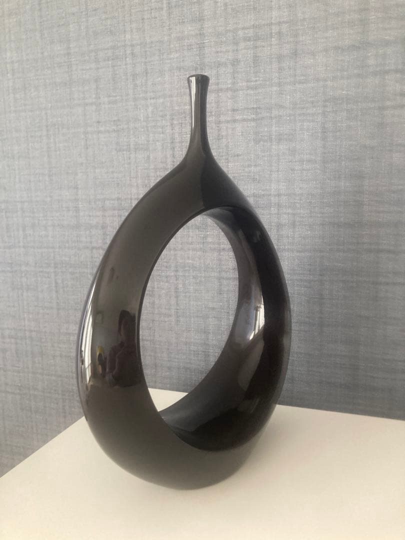【美品】THE CONRAN SHOPコンランショップ　オブジェ黒フラワーベース