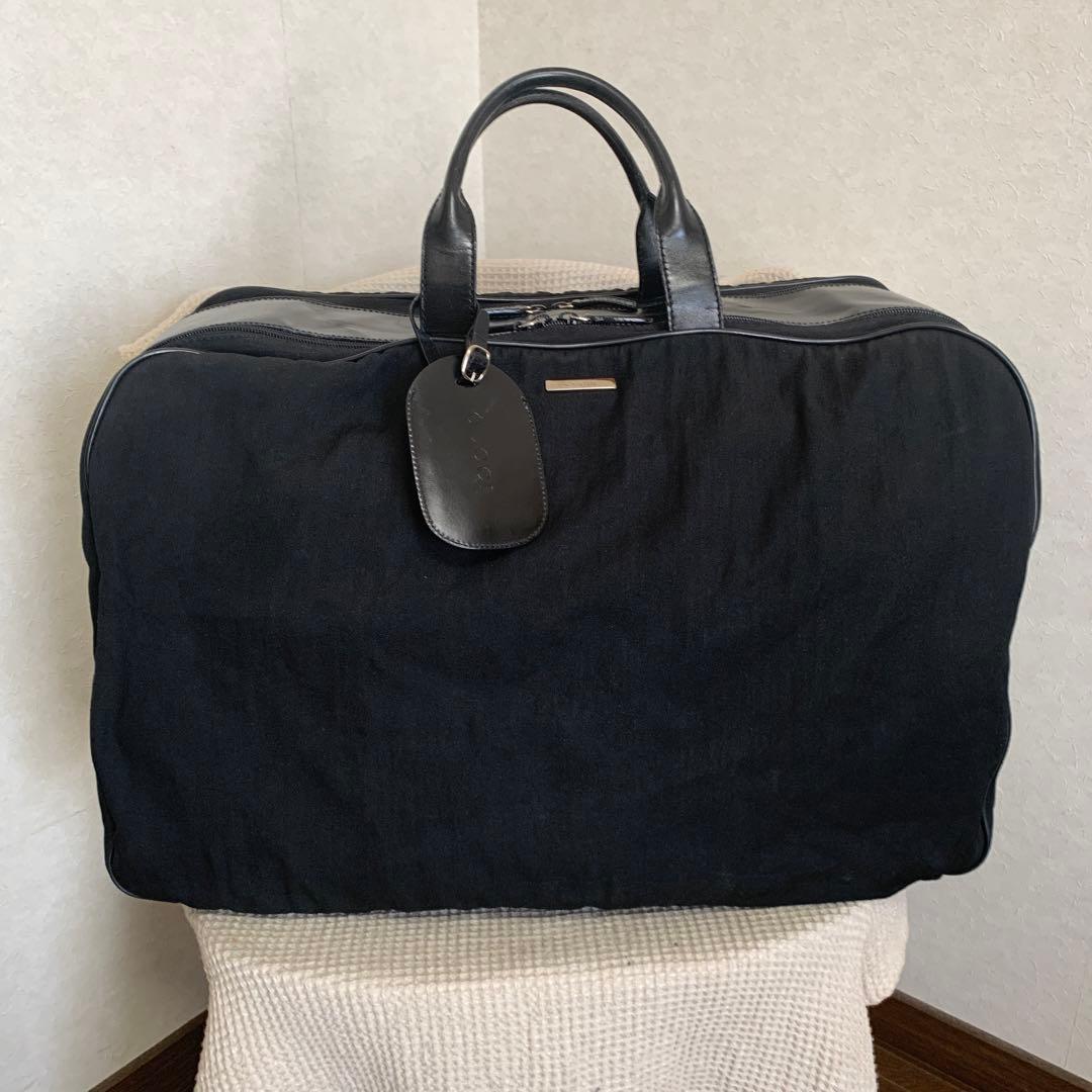 ◇ GUCCI グッチ ボストンバッグ トラベルバッグ キャンバス×レザー ◇