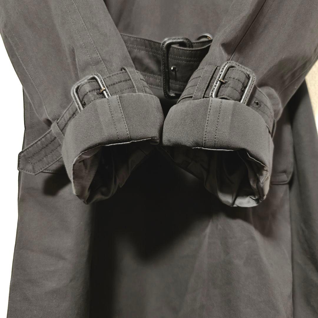 サンヨー トレンチコート 黒 L コットン 水牛ボタン 100年コート ライナー