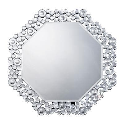 八角ミラー　クリスタル　風水　八角形　インテリア　卓上　壁掛け　装飾豪華