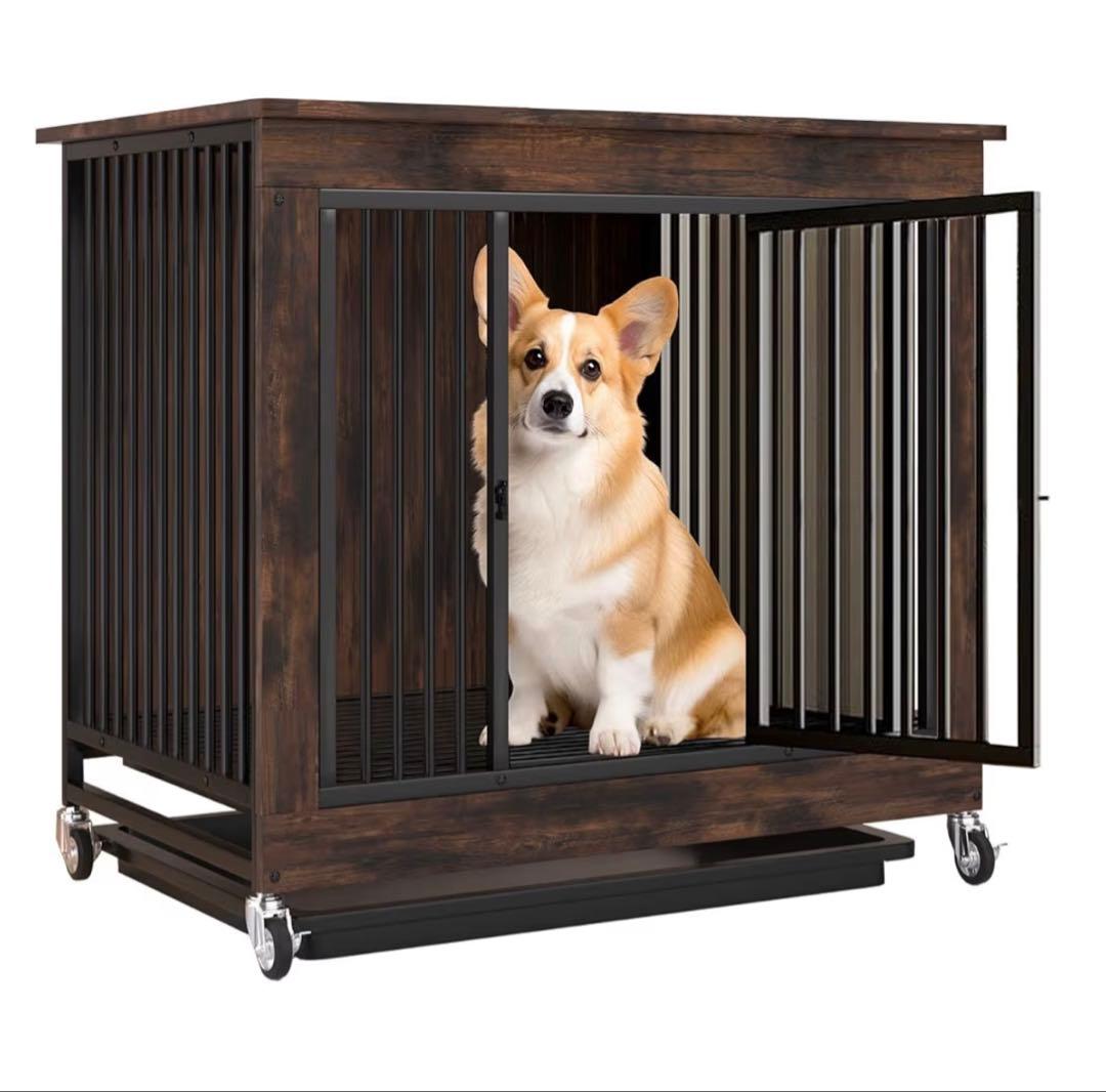 【週末sale】犬ケージ 屋根付き サークル 犬小屋 キャスター付きドッグハウス