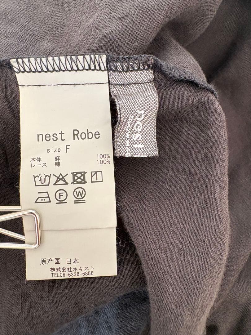 ネストローブ リネンスカラップレースワンピース