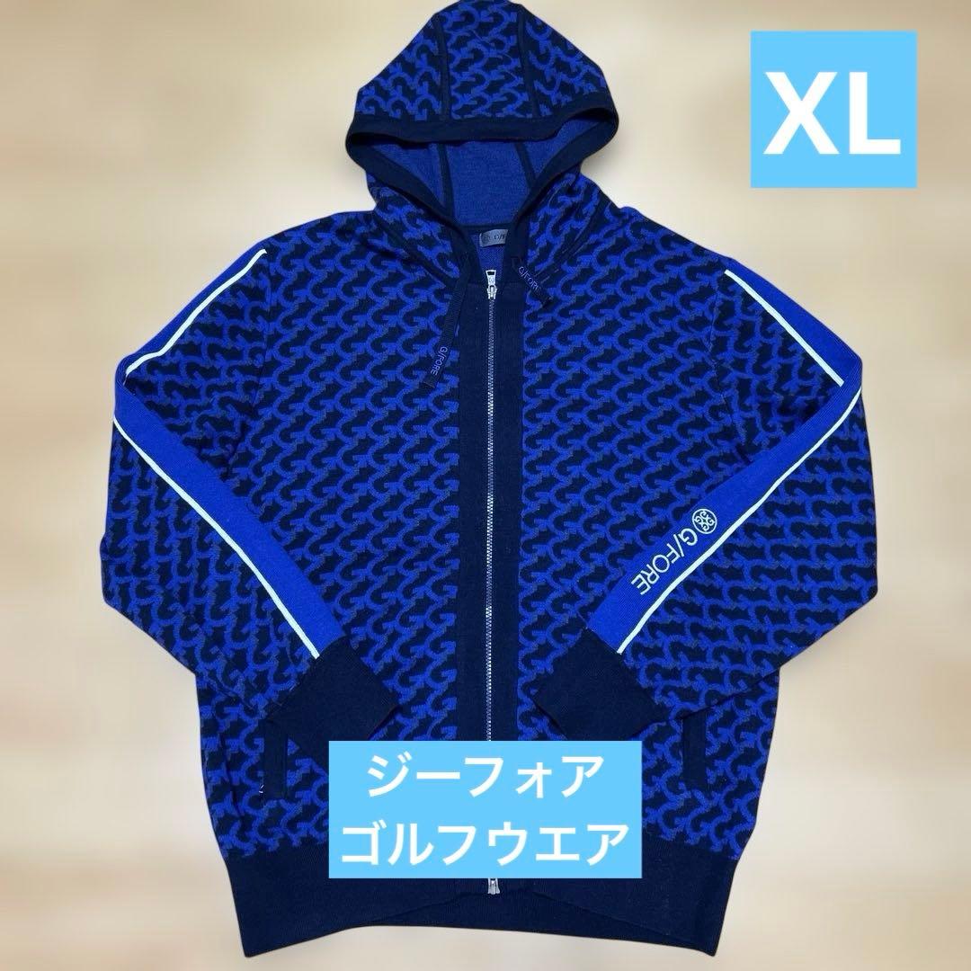 G/FORE ネイビー ブルー フード付きセーター