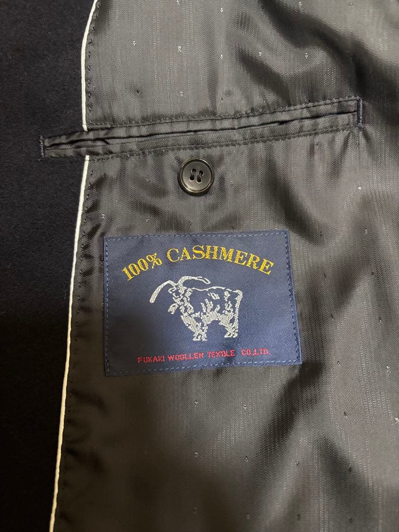 Kinloch Anderson ステンカラーコートカシミヤ100% ネイビー