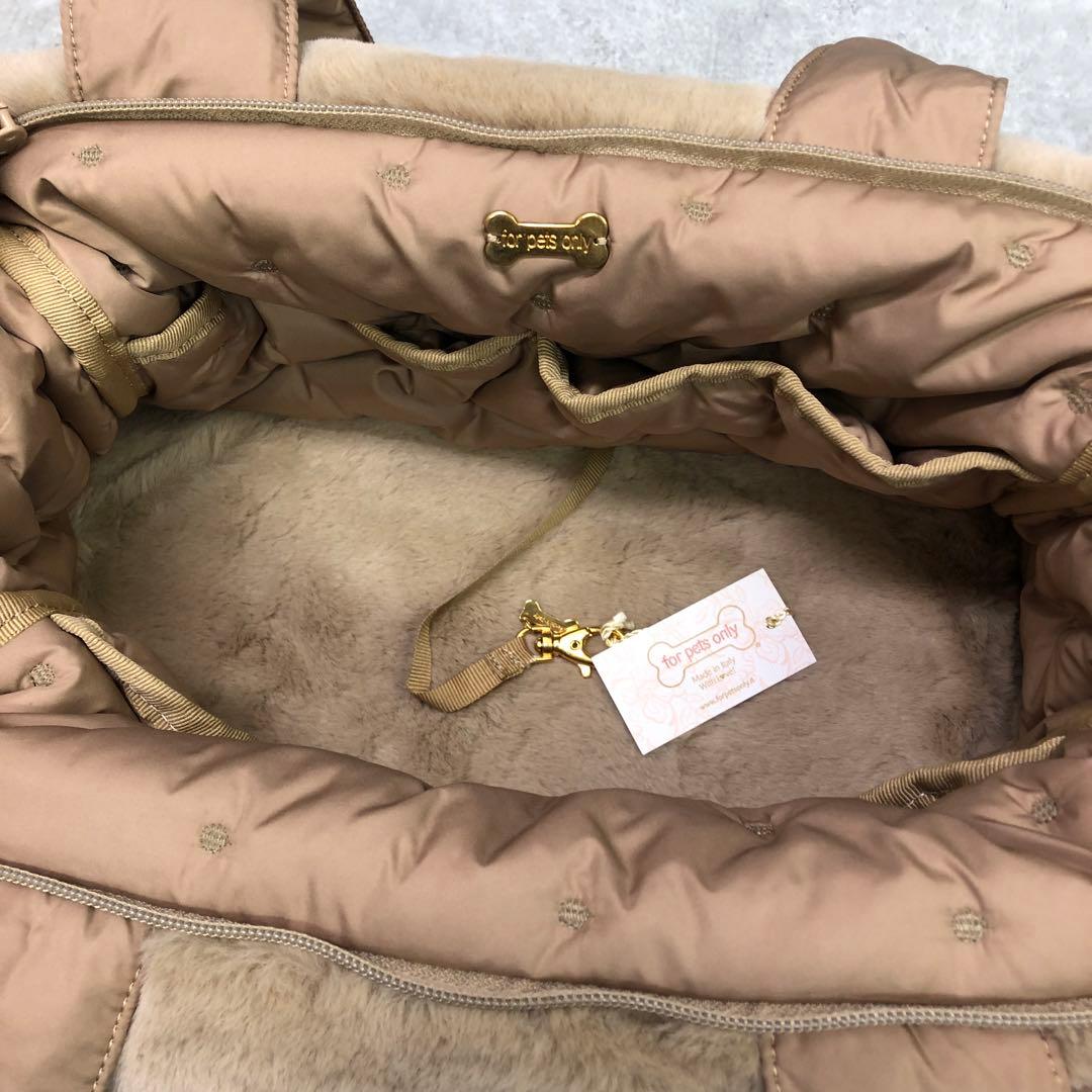 M*a様 未使用 for pets only リボン付きファーキャリーバッグ 犬