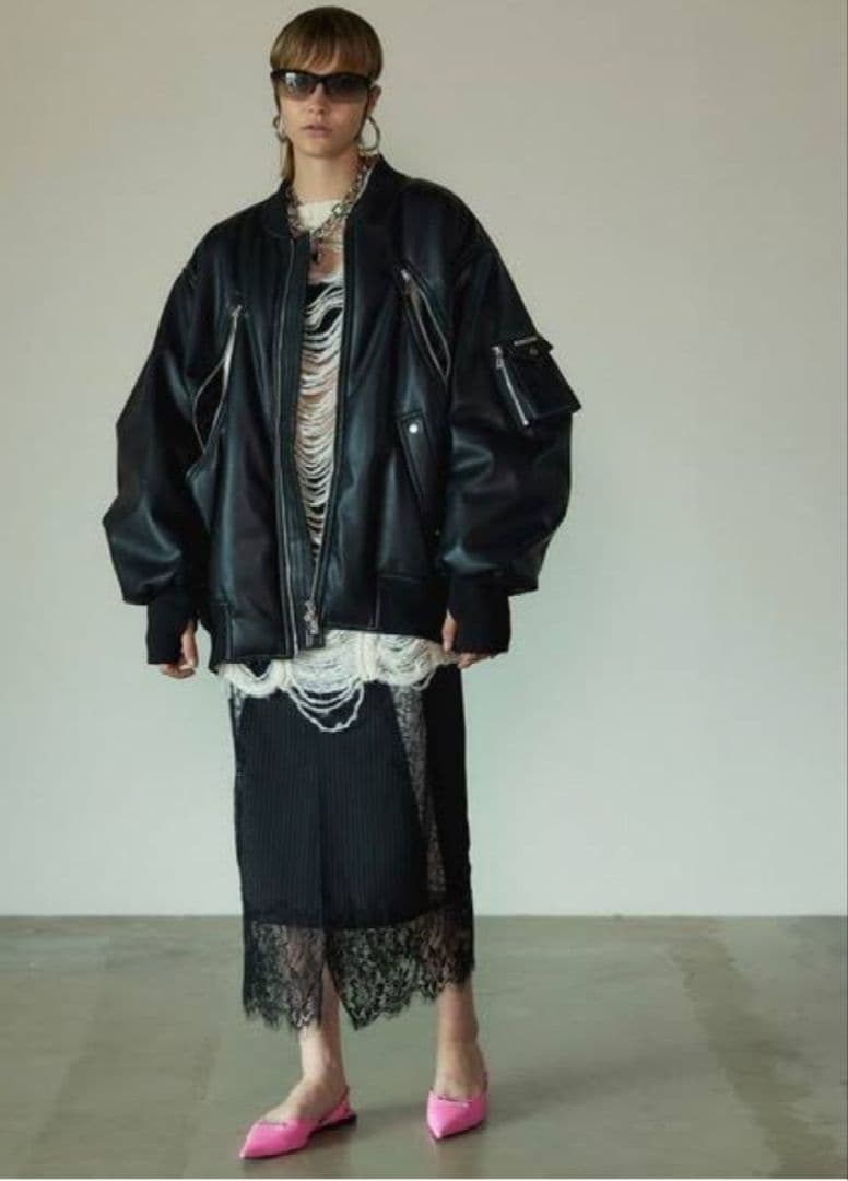 極美品 PRANK PROJECT フェイクレザーMA-1