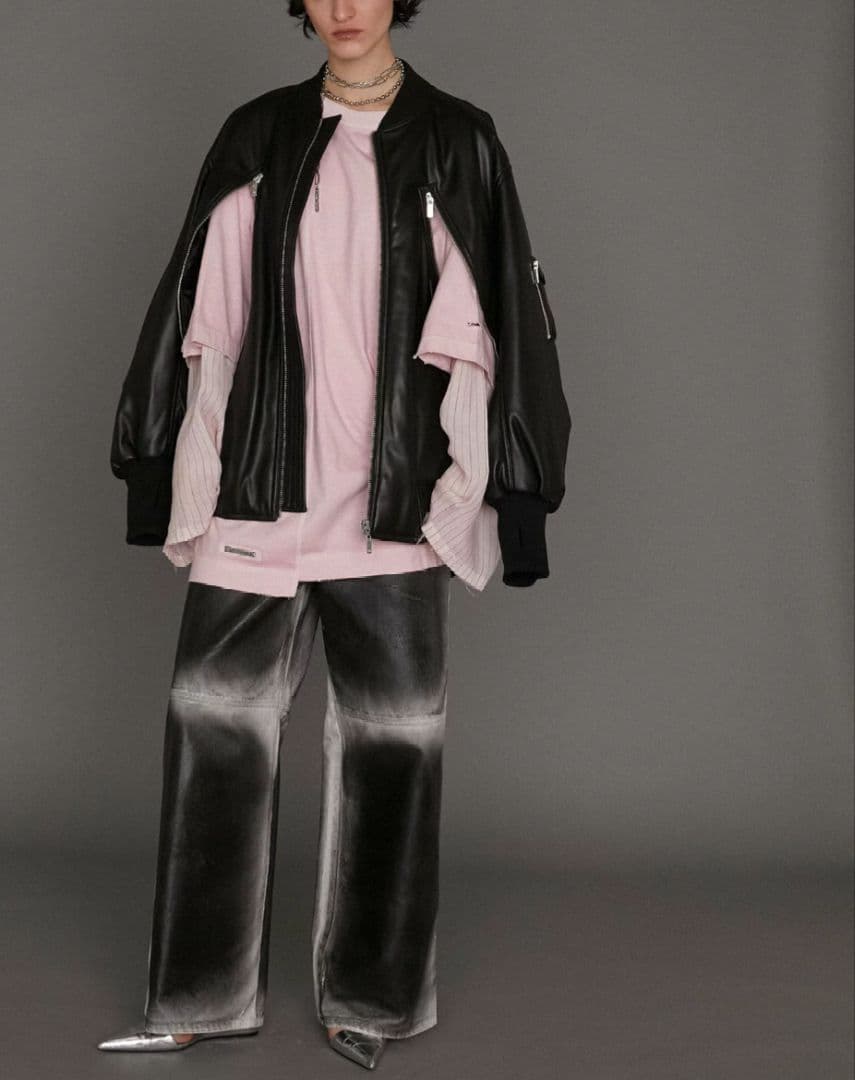 極美品 PRANK PROJECT フェイクレザーMA-1