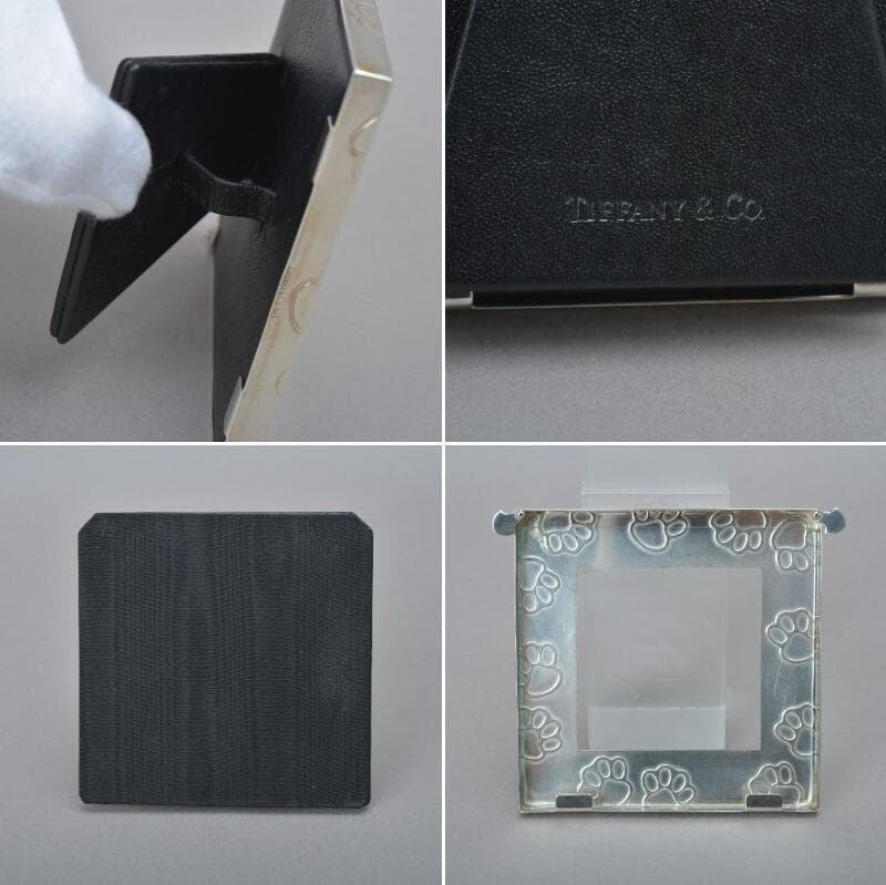 ティファニー SV925 フォトフレーム スクエア ペット 肉球 保存袋/箱付き
