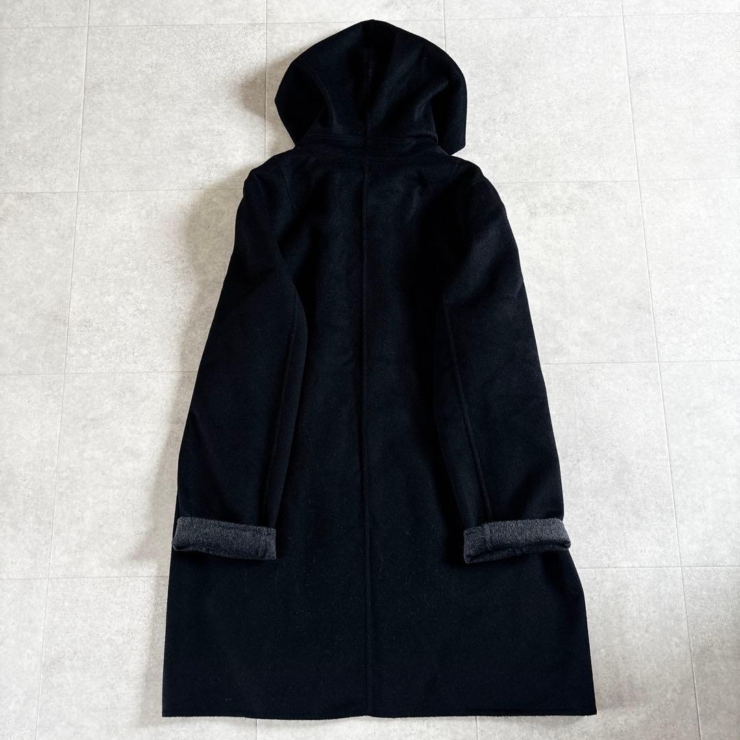 極美品✨️23区 フーデッド ウール リバーコート ブラック 46 大きいサイズ