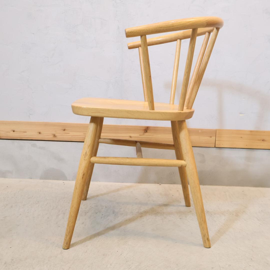 無印良品 MUJI オーク無垢材 ダイニングチェア アーム ボウバックチェア