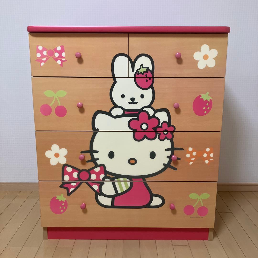 【超レア】ハローキティ 木製 4段チェスト