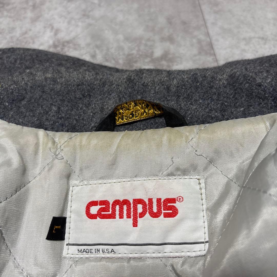 80s vtg campus USA製　wool bomber jacket