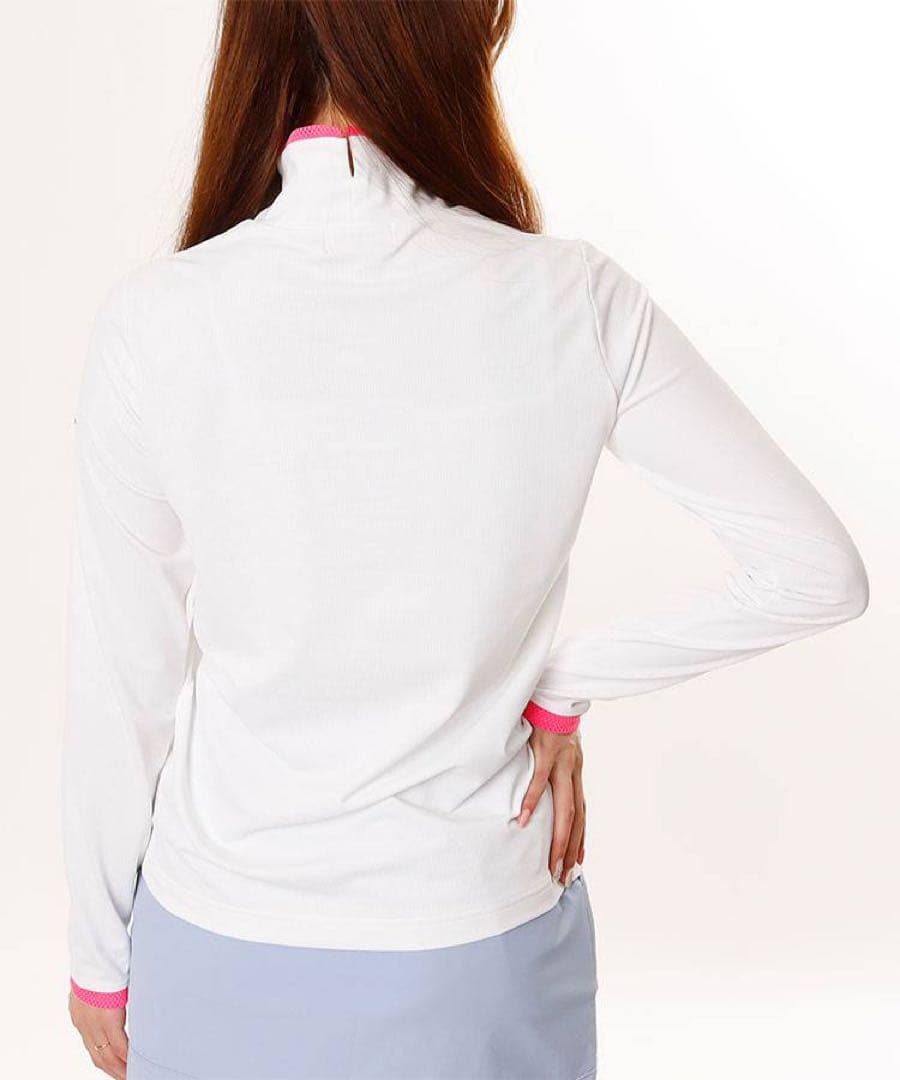 アルチビオ 配色メッシュ吸汗速乾ハイネック長袖カットソー