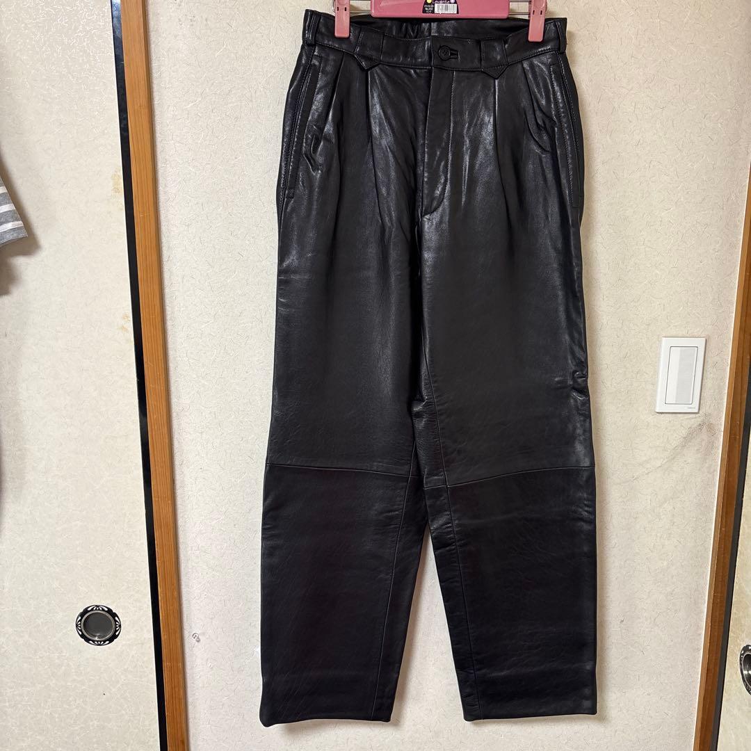 Valentino Garavani VERA PELLE本革 レザーパンツ46