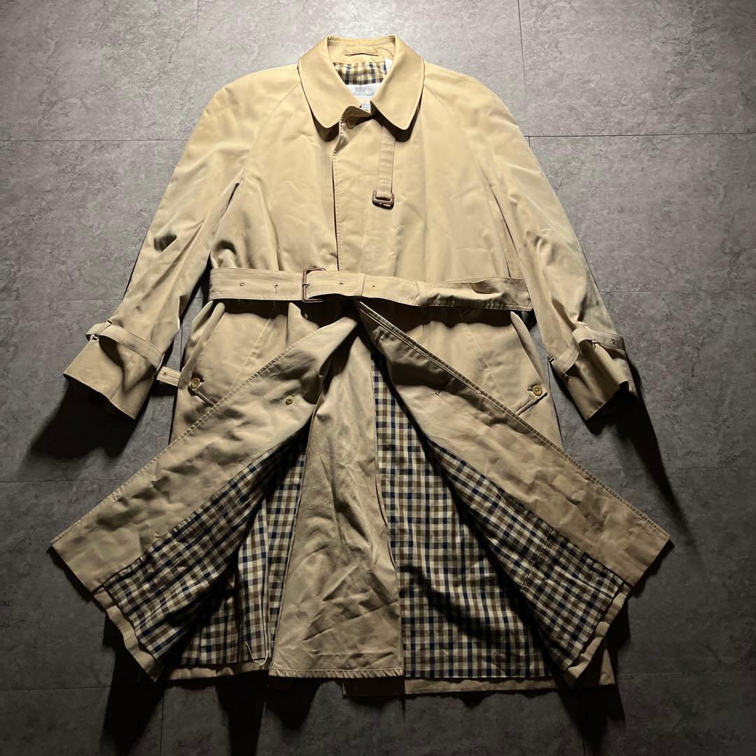 希少 イギリス製 70s Aquascutum トレンチコート XL