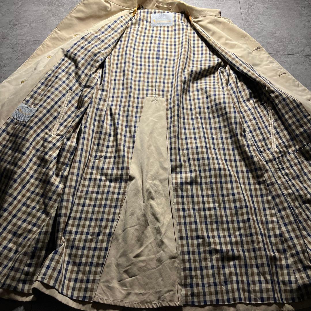 希少 イギリス製 70s Aquascutum トレンチコート XL