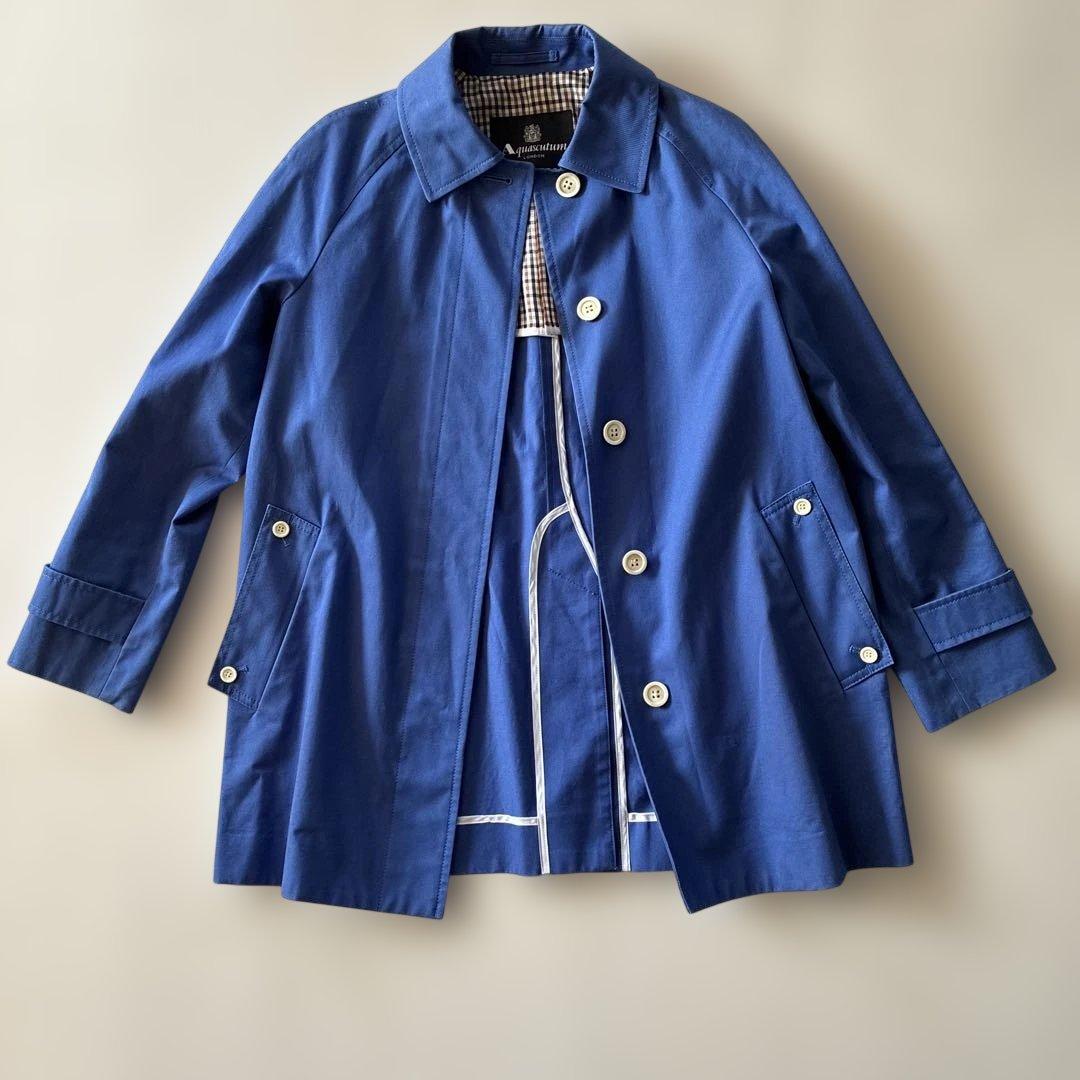 Aquascutum ブルー トレンチコート