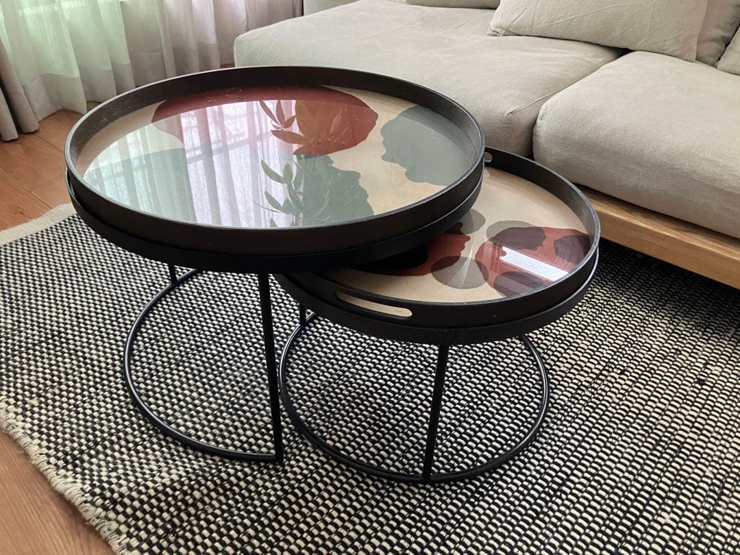 【希少】Ethnicraft (海外輸入品)トレイ/ネスティングテーブル