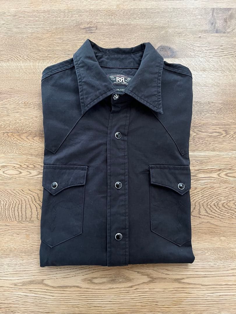 RRL ダブルアールエル ウエスタンシャツ ブラック コンチョ