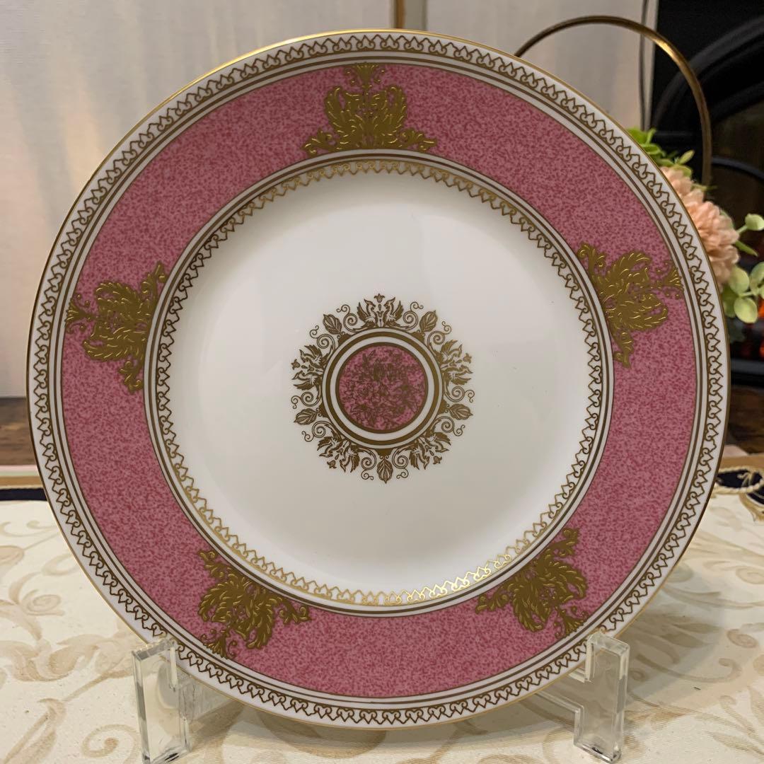 希少　ウェッジウッド コロンビア　パウダー　ピンク17.5cmケーキプレート