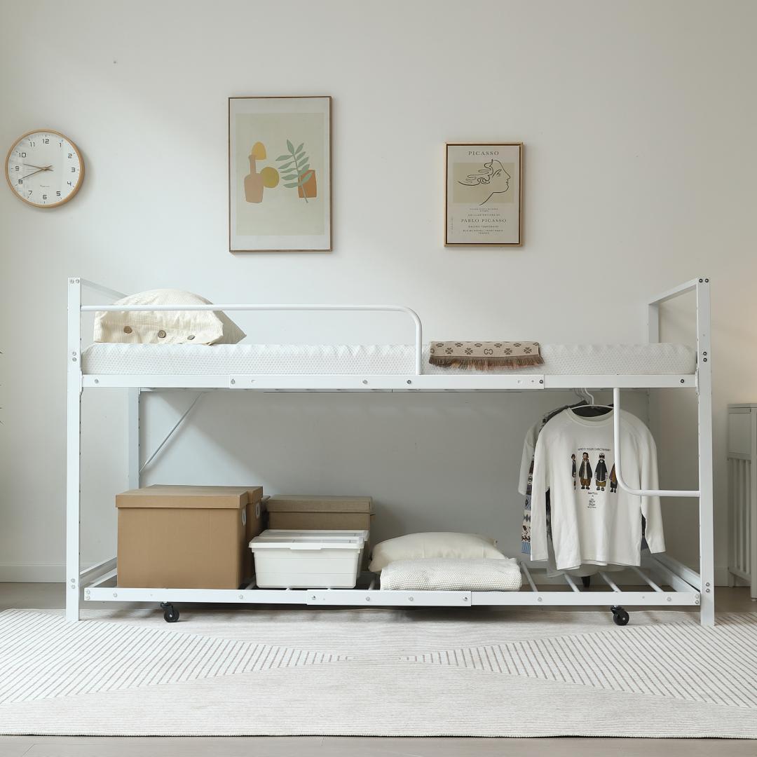 超人気✨！【高さ110cm】ロフトベッド 収納 北欧風 一人暮らしWHITE