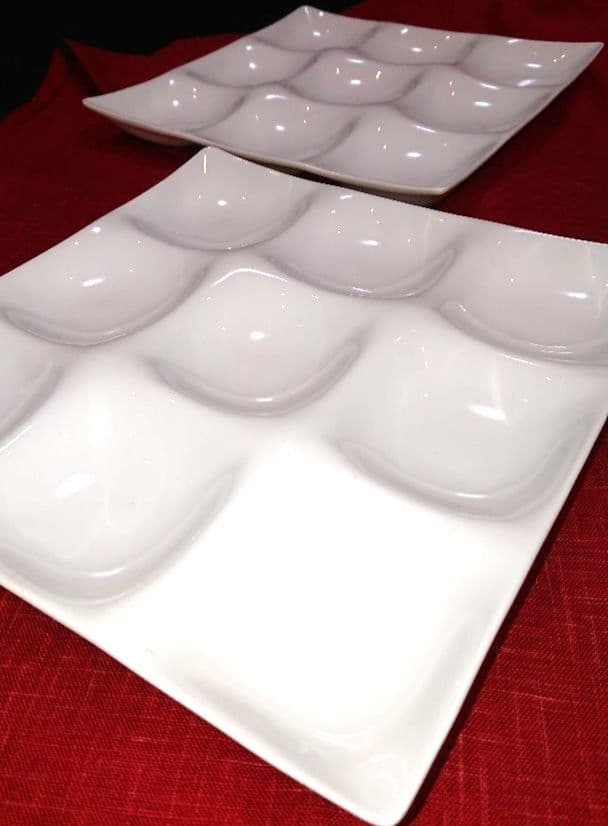 ♥ビュッフェプレート９盛皿【ホワイトグッドデザイン賞受賞】2皿 ⬛パーティー用