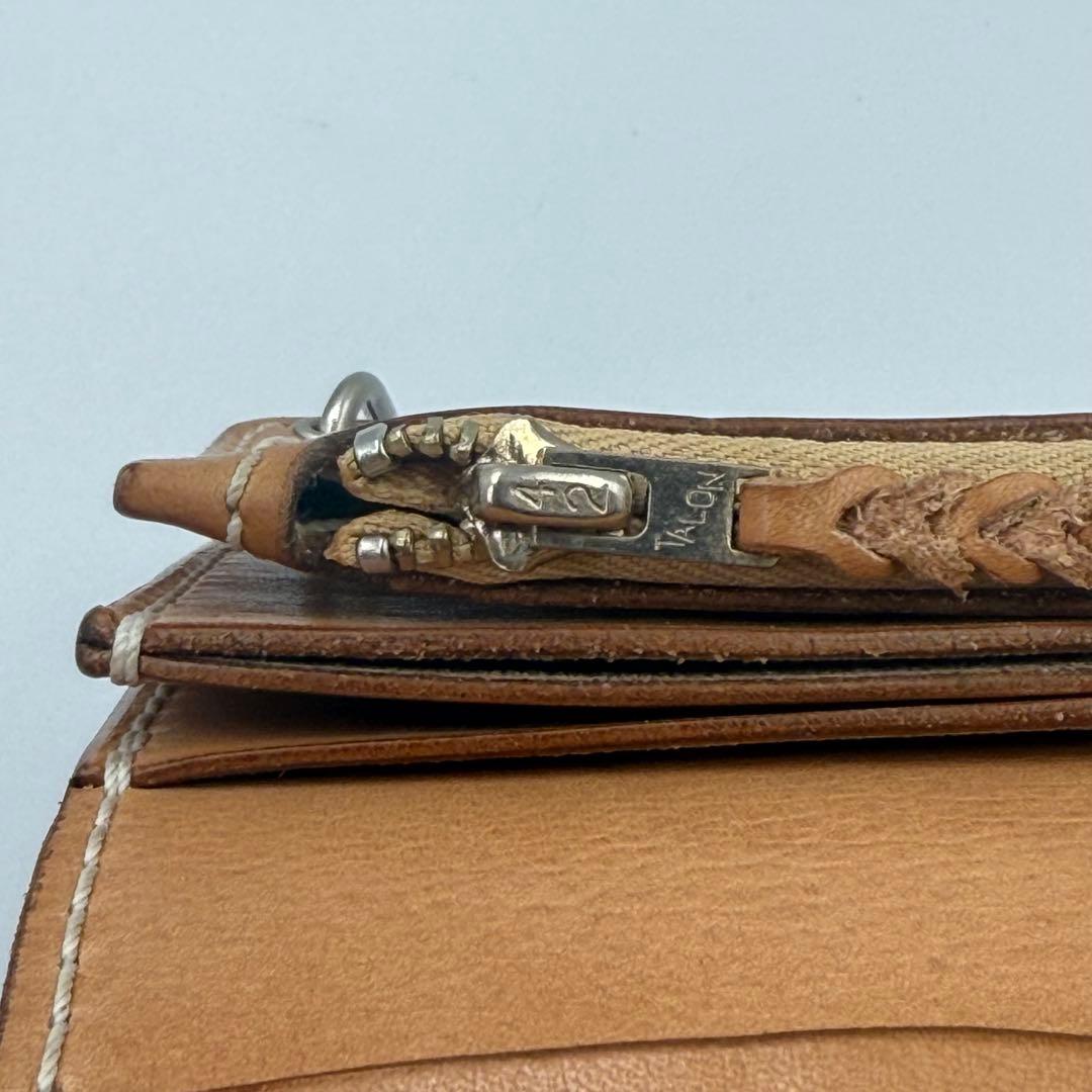 トラッカーウォレット(ナチュラル) サドルレザー　タロンジッパー　真鍮ニッケル