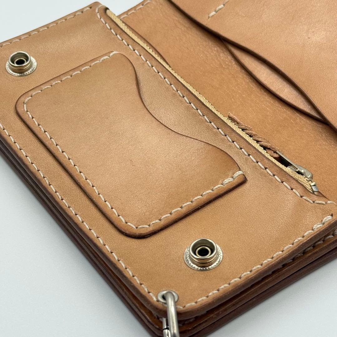 トラッカーウォレット(ナチュラル) サドルレザー　タロンジッパー　真鍮ニッケル