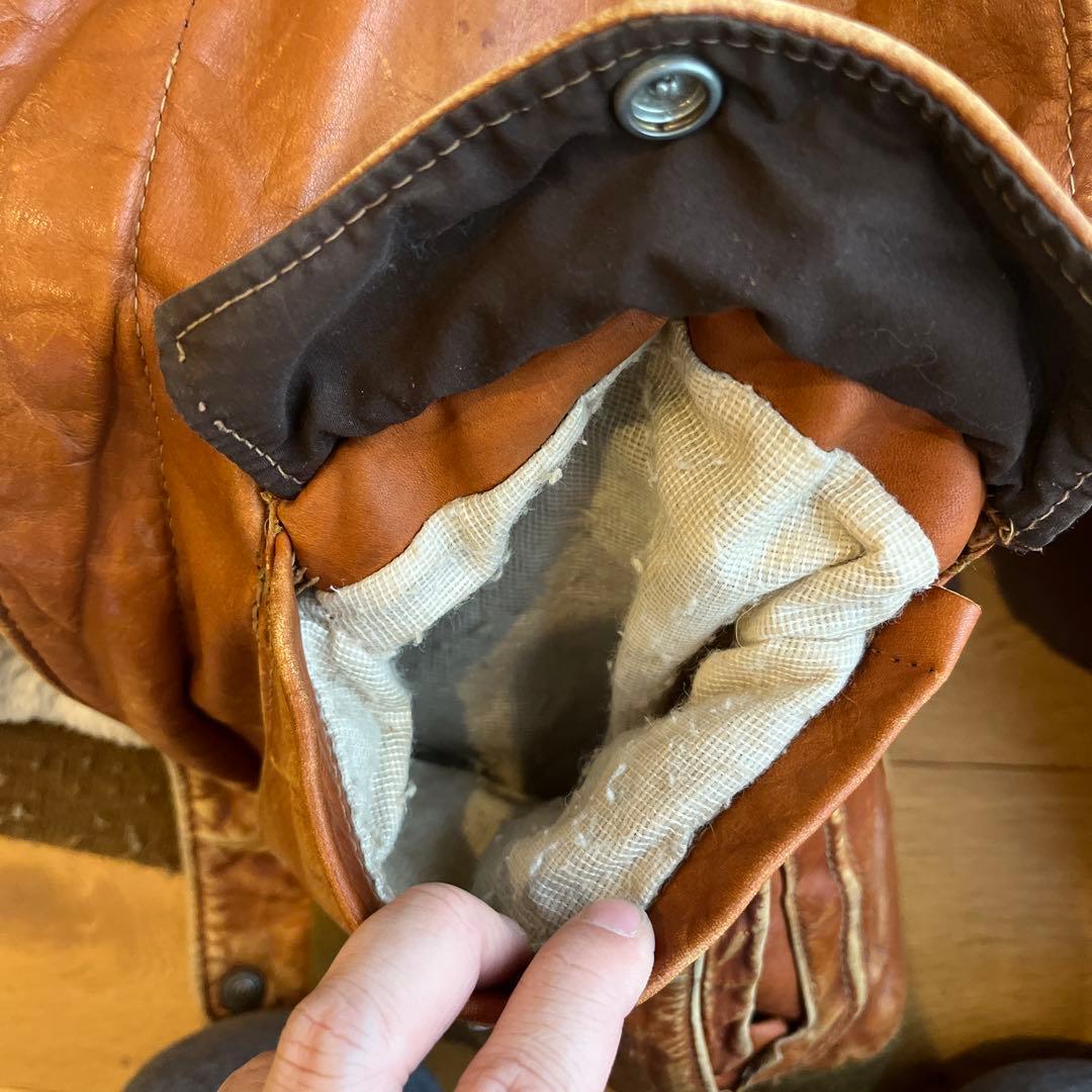 ヤ*グ様 レザー ファー付きブラウンジャケット　ショット　schott Ａ２　a