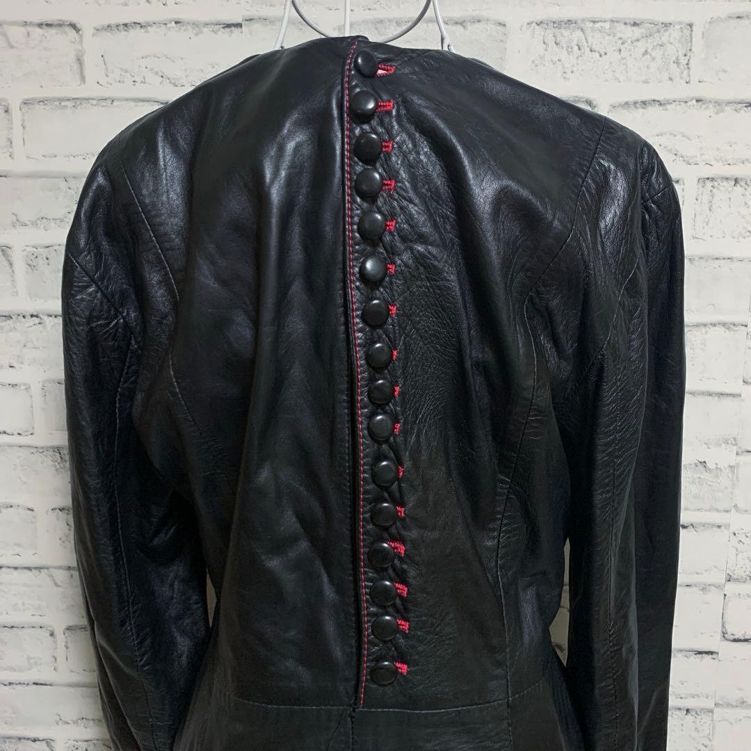 【GIANFRANCO FERRE】イタリア製　ブラック　レザー　ワンピース