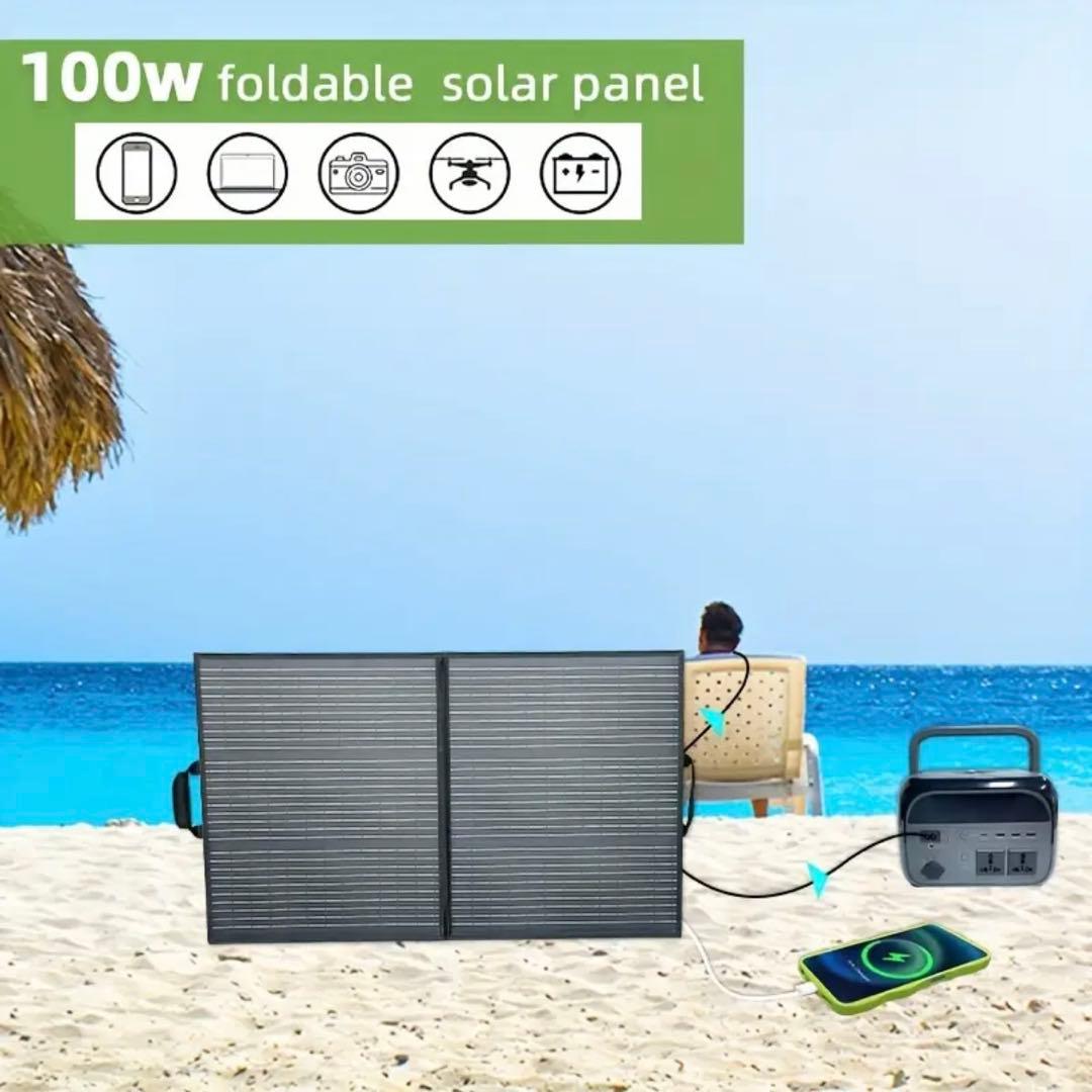 【新品】折りたたみソーラーパネル 100W 約2.8Kg