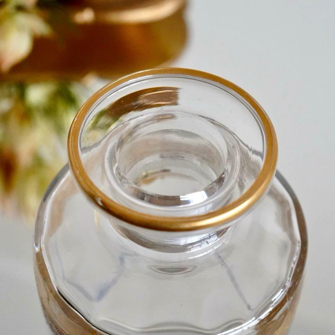 オールドバカラ 金彩×青エナメル彩 香水瓶L★シュヴァリエ作品 BACCARAT