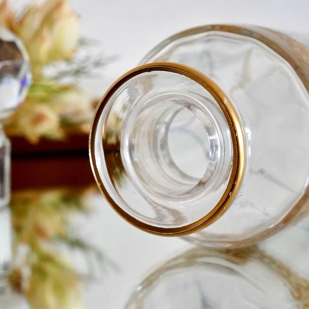 オールドバカラ 金彩×青エナメル彩 香水瓶L★シュヴァリエ作品 BACCARAT