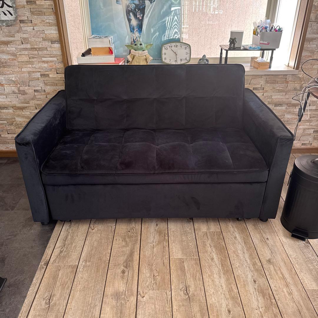 NOCE ノーチェ　ブラック ソファベッド ファブリック　お値下げ相談可能！