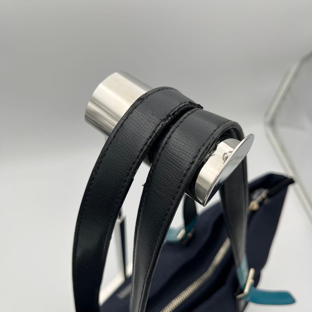 美品 ポールスミス カラードチップ A4◎ トートバッグ キャンバス ネイビー