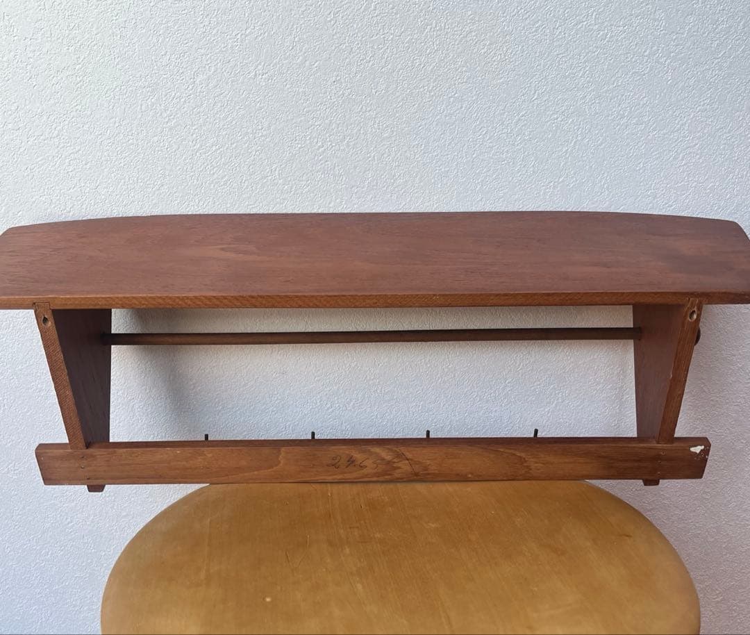 vintage 北欧ヴィンテージ チーク材　ウォールラック　シェルフ