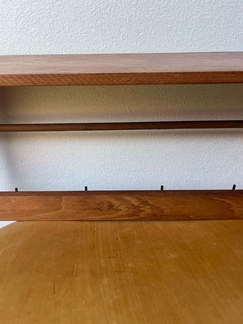 vintage 北欧ヴィンテージ チーク材　ウォールラック　シェルフ