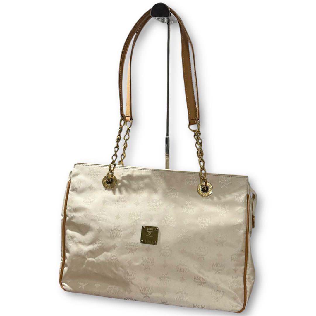 MCM ヴィセトス チェーン トートバッグ ナイロン レザー 肩掛け ドイツ製