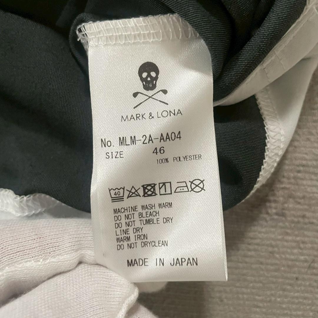 超美品 MARK&LONA 半袖モックネック 白 46