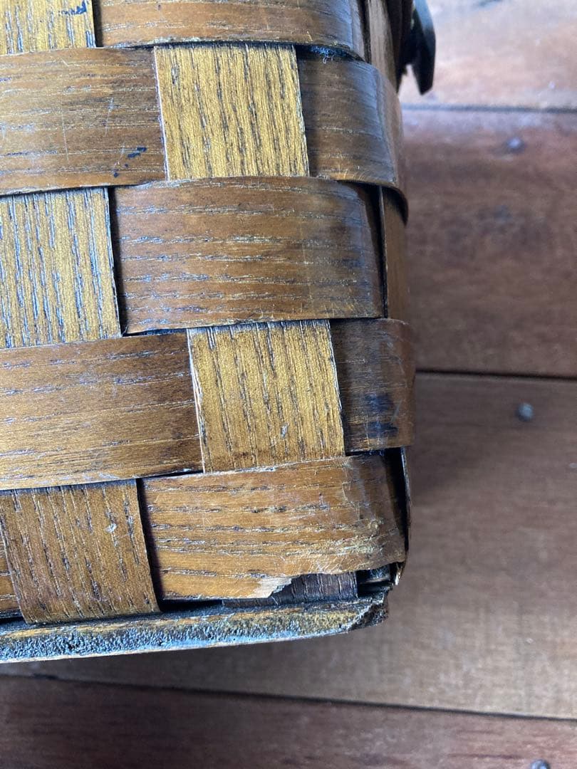 キノコ 木製バスケット　カゴバッグ