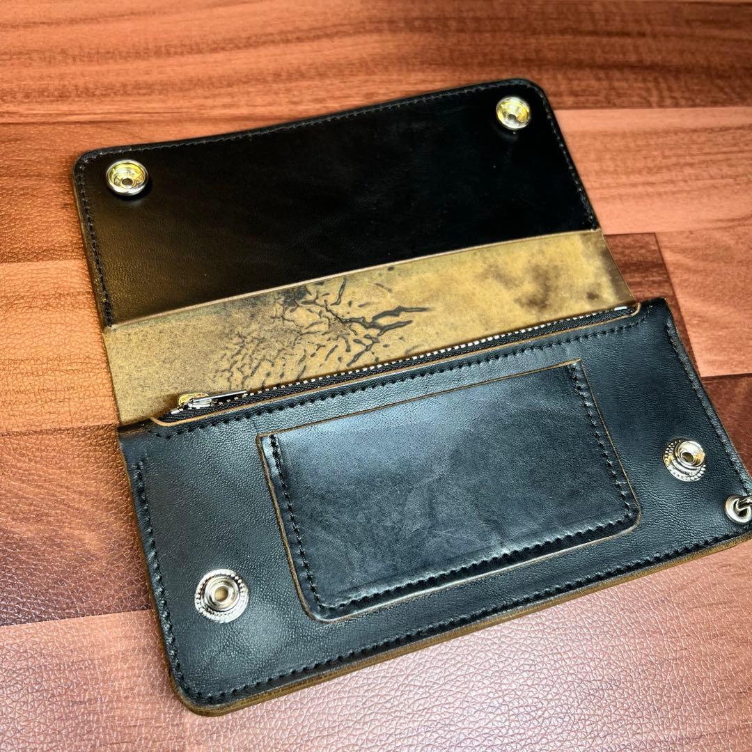 【トラッカーウォレット ロング】 3層 ホースバット シルバー　TALON