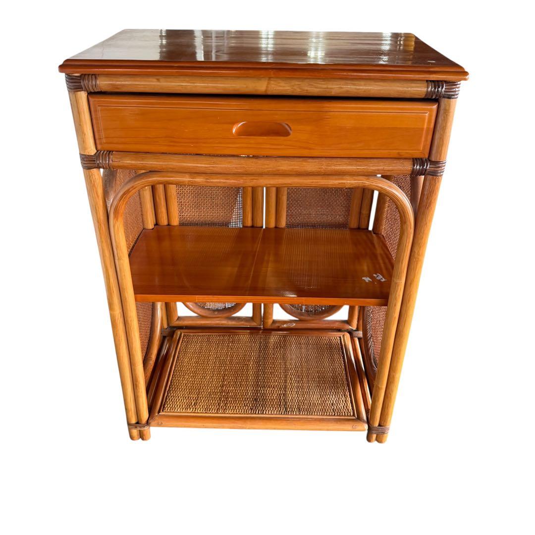 ラタン ヴィンテージ キャビネット 籐 昭和レトロ