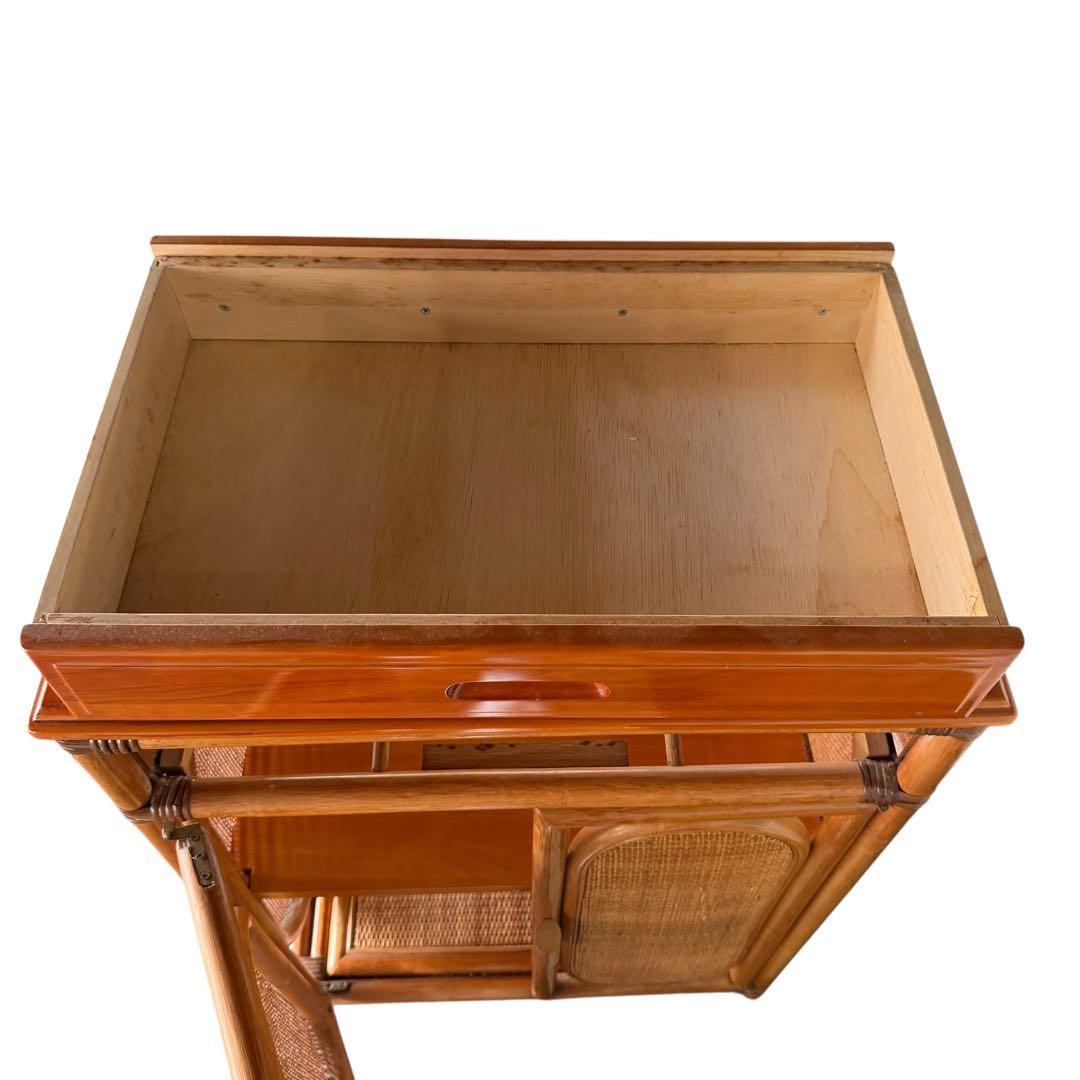 ラタン ヴィンテージ キャビネット 籐 昭和レトロ